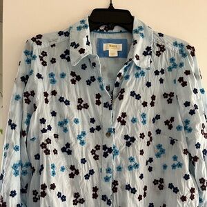 Maeve long sleeved blouse with floral embroidery